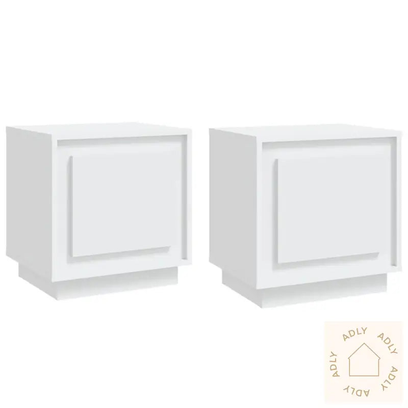 Nattbord 2 Stk Hvit 44X35X45 Cm Konstruert Tre