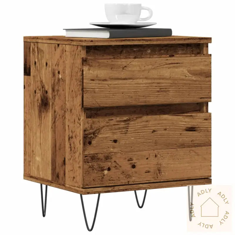 Nattbord 2 Stk Gammelt Tre 40X35X50 Cm Konstruert Tre