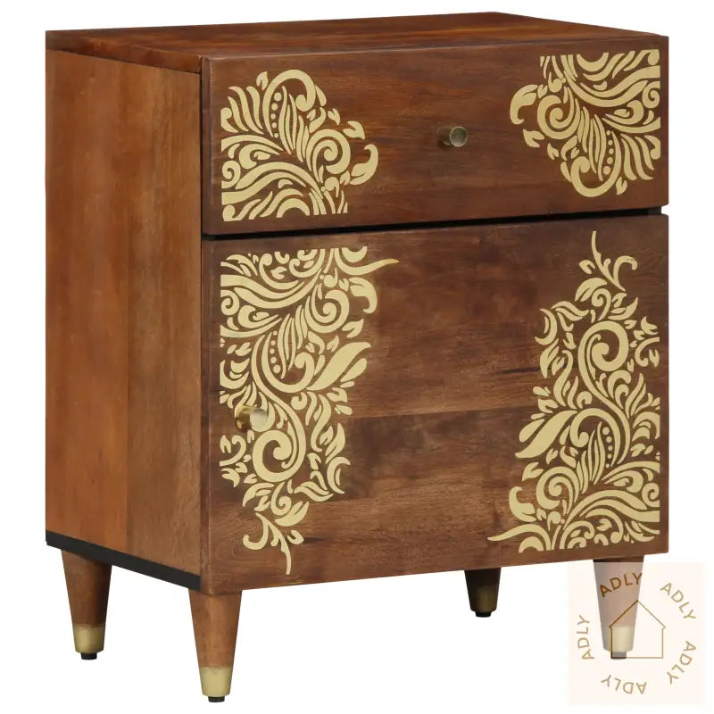 Nattbord Honningbrun Massivt Tre 50 X 33 X 60 Cm Holdbar
