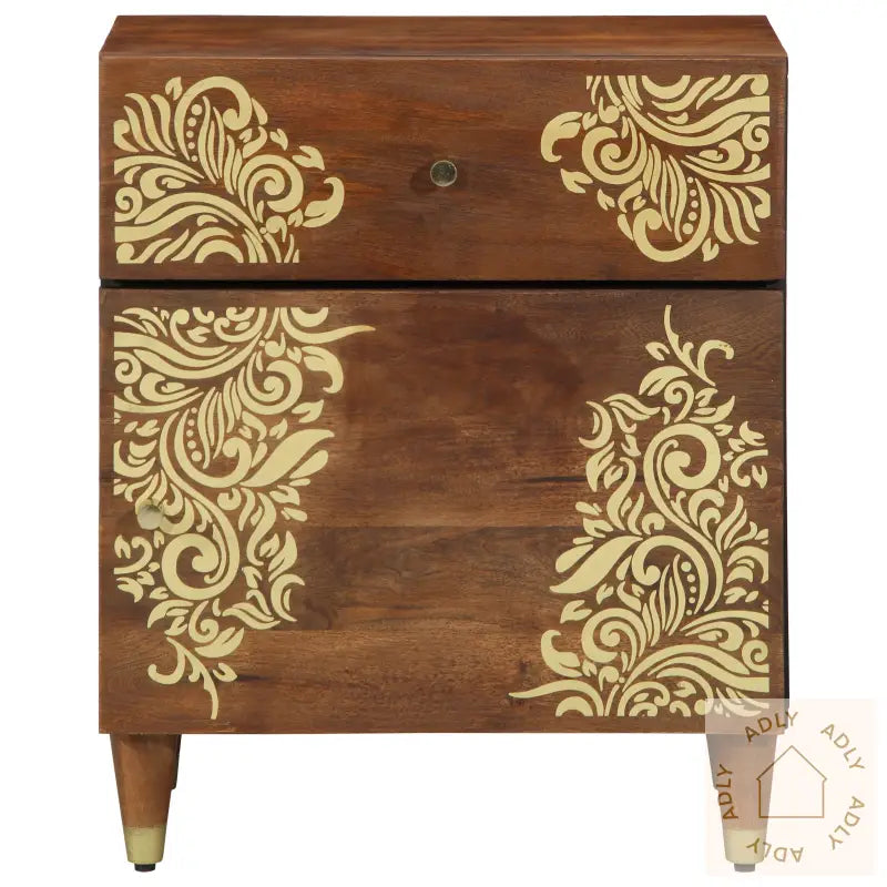 Nattbord Honningbrun Massivt Tre 50 X 33 X 60 Cm Holdbar