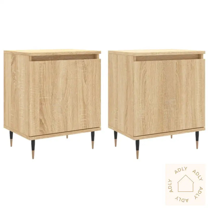 Nattbord 2 Stk Sonoma Eik 40X30X50 Cm Konstruert Tre