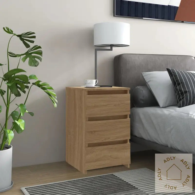 Nattbord 2 Stk Sonoma Eik 40X35X62,5 Cm Konstruert Tre