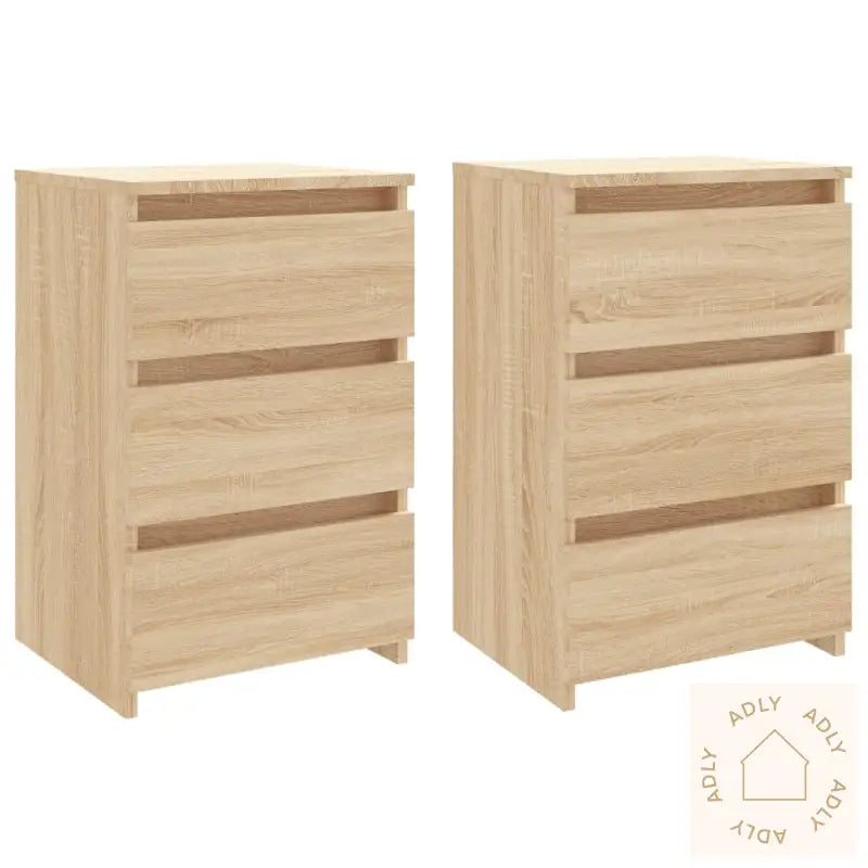 Nattbord 2 Stk Sonoma Eik 40X35X62,5 Cm Konstruert Tre