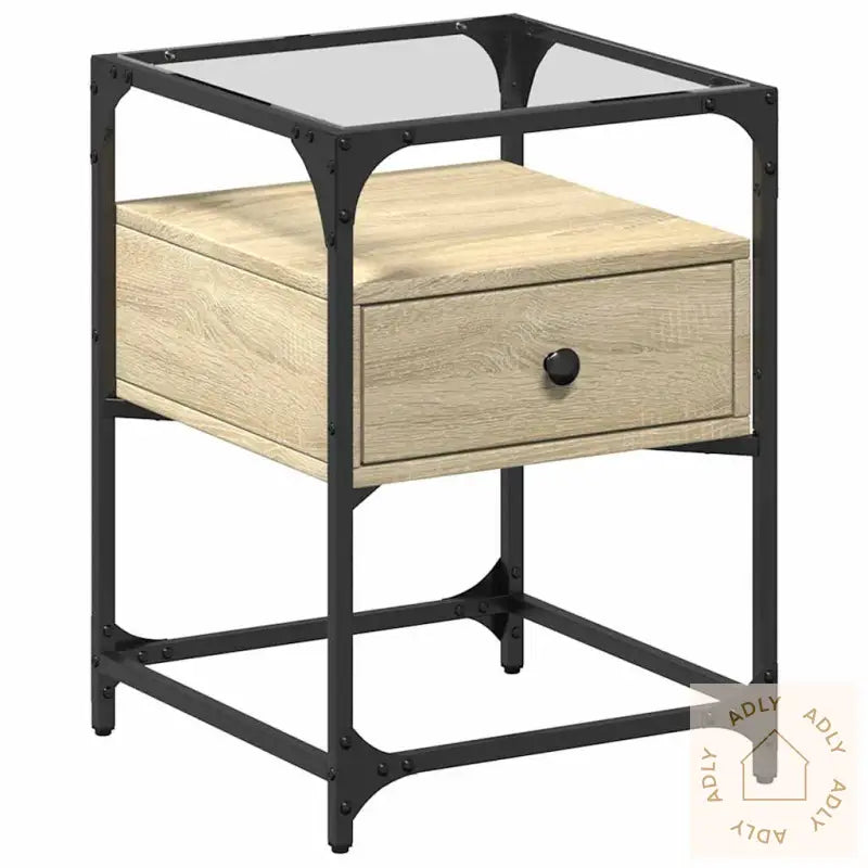 Nattbord Sonoma Eik 40X40X55 Cm Konstruert Tre