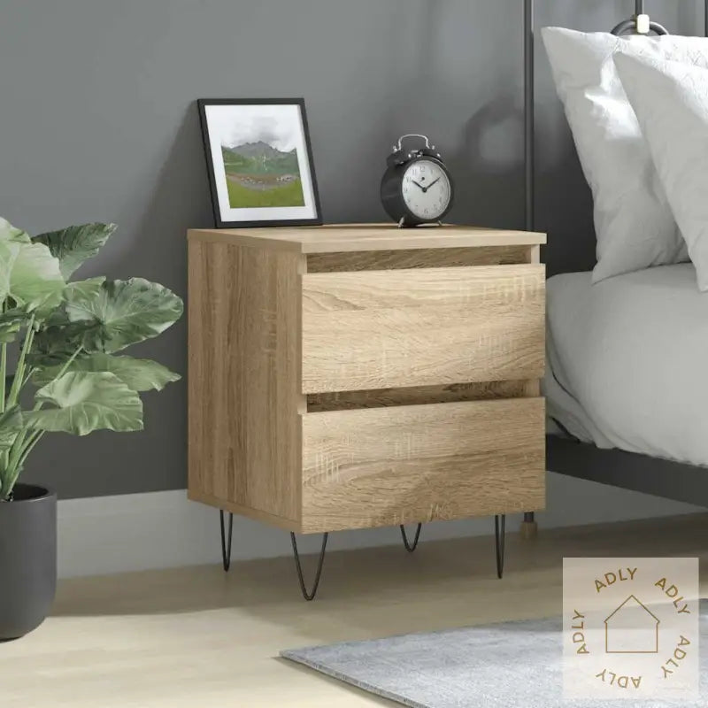 Nattbord 2 Stk Sonoma Eik 40X35X50 Cm Konstruert Tre