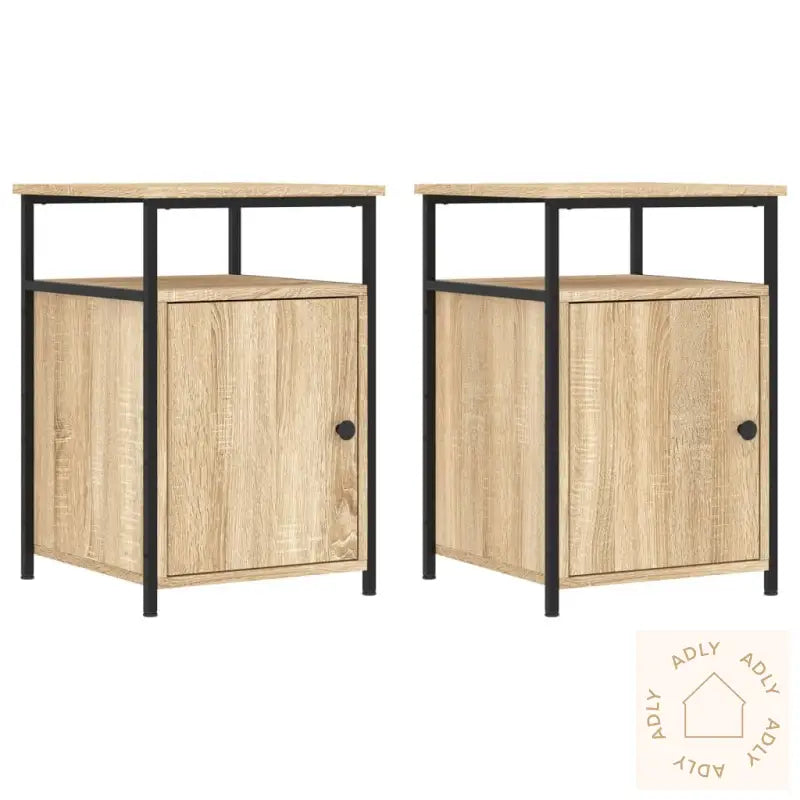 Nattbord 2 Stk Sonoma Eik 40X42X60 Cm Konstruert Tre