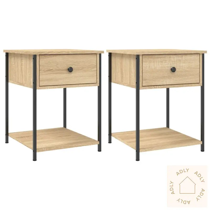 Nattbord 2 Stk Sonoma Eik 44X45X58 Cm Konstruert Tre