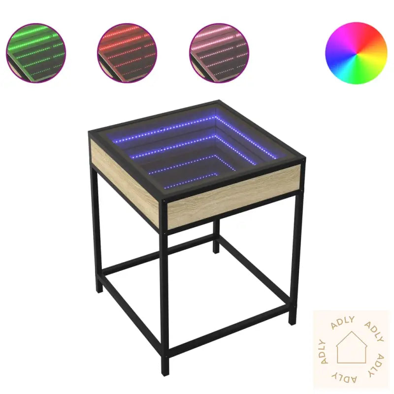 Salongbord Med Infinity Led Sonoma Eik 40X40X51 Cm