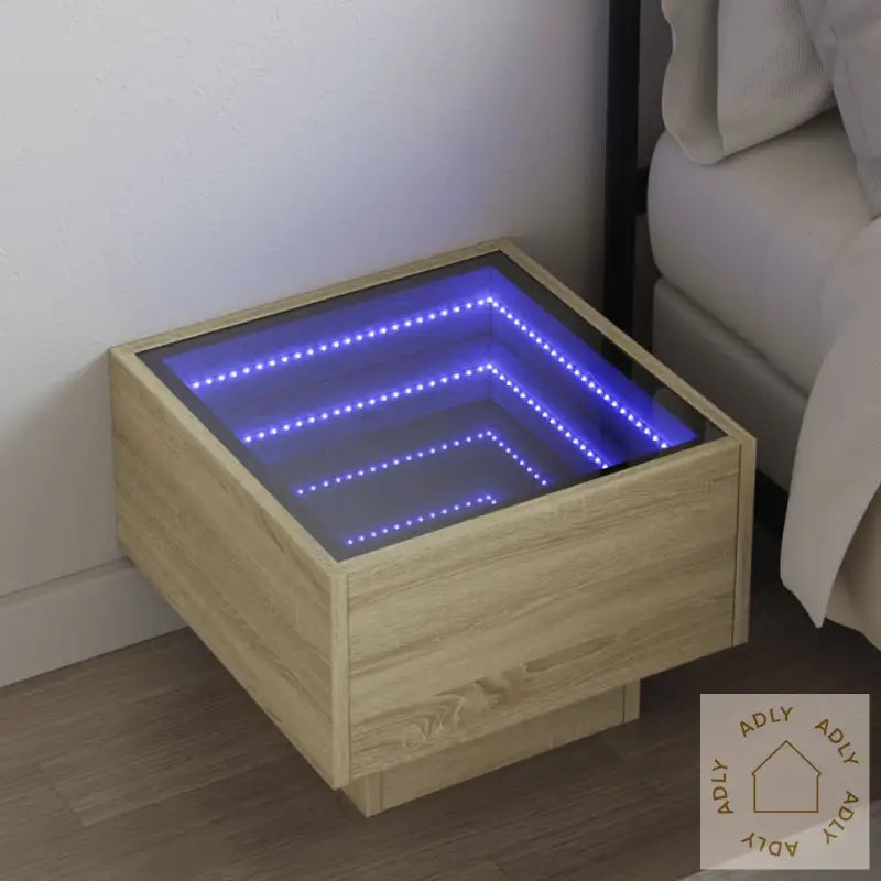 Salongbord Med Infinity Led Sonoma Eik 40X40X30 Cm