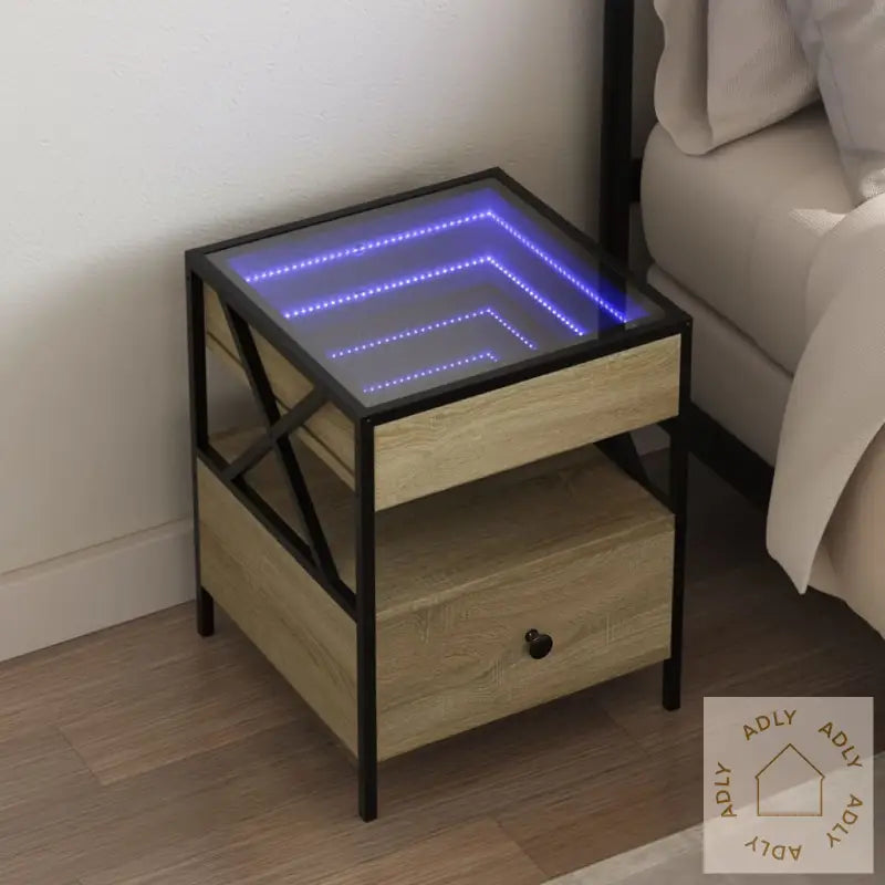 Salongbord Med Infinity Led Sonoma Eik 40X40X51 Cm