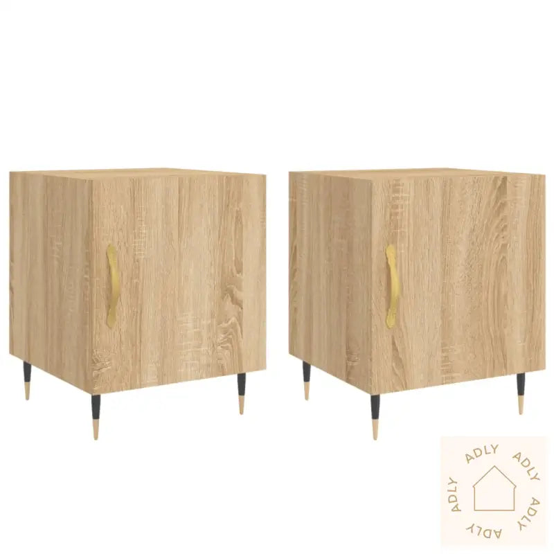 Nattbord 2 Stk Sonoma Eik 40X40X50 Cm Konstruert Tre