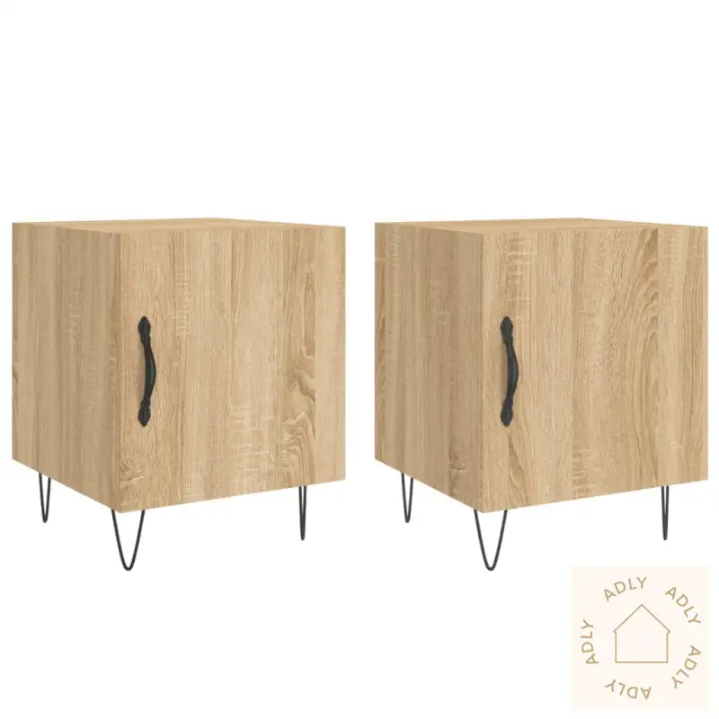 Nattbord 2 Stk Sonoma Eik 40X40X50 Cm Konstruert Tre
