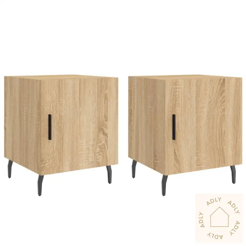 Nattbord 2 Stk Sonoma Eik 40X40X50 Cm Konstruert Tre