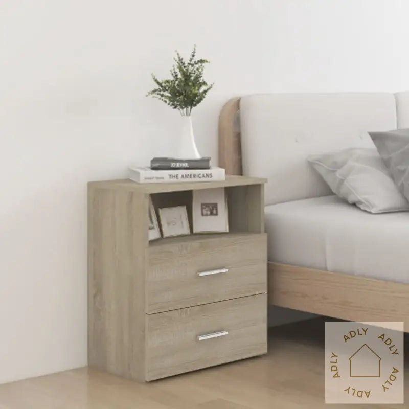 Nattbord 2 Stk Sonoma Eik 50X32X60 Cm