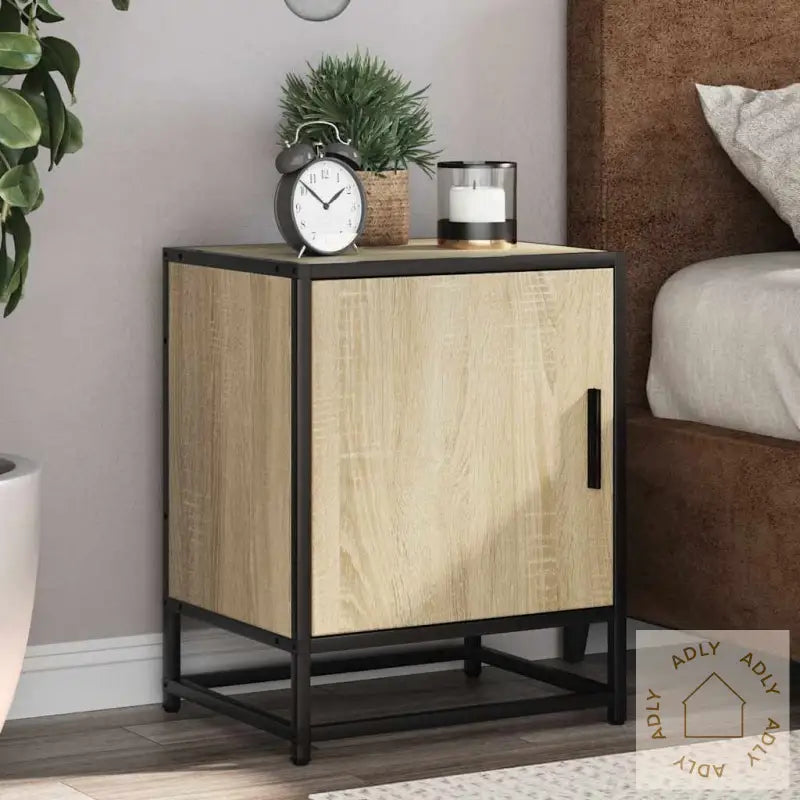 Nattbord 2 Stk Sonoma Eik 40X31X50 Cm Konstruert Tre Og Metall