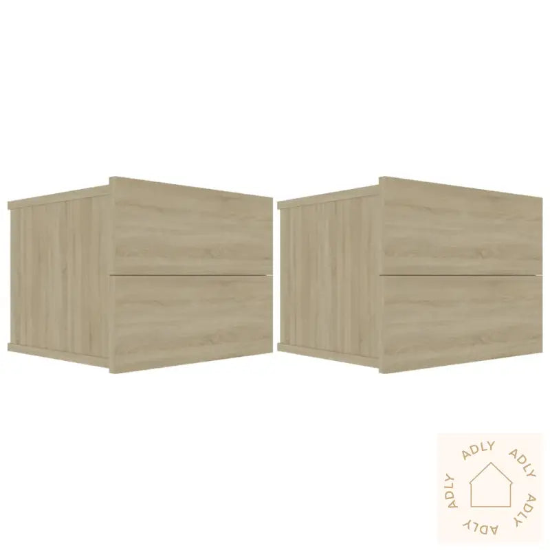Nattbord 2 Stk Sonoma Eik 40X30X30 Cm Konstruert Tre