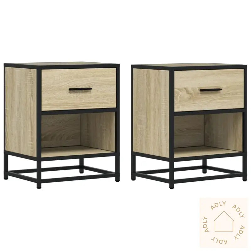 Nattbord 2 Stk Sonoma Eik 40X31X50 Cm Konstruert Tre