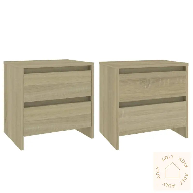 Nattbord 2 Stk Sonoma Eik 45X34,5X44,5 Cm Konstruert Tre