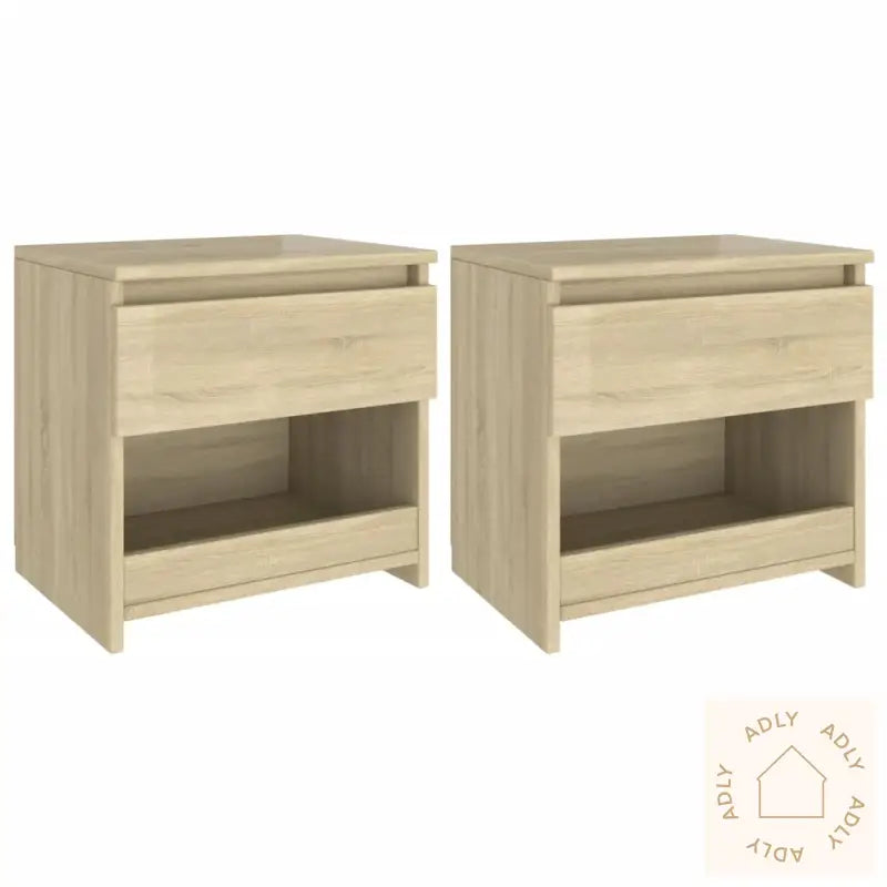 Nattbord 2 Stk Sonoma Eik 40X30X39 Cm Konstruert Tre