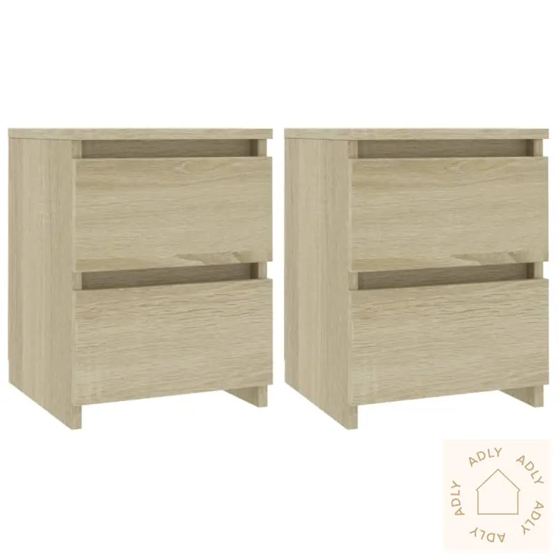 Nattbord 2 Stk Sonoma Eik 30X30X40 Cm Konstruert Tre