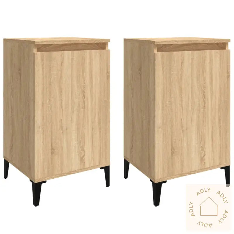 Nattbord 2 Stk Sonoma Eik 40X35X70 Cm Konstruert Tre