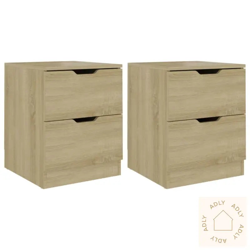Nattbord 2 Stk Sonoma Eik 40X40X50 Cm Konstruert Tre
