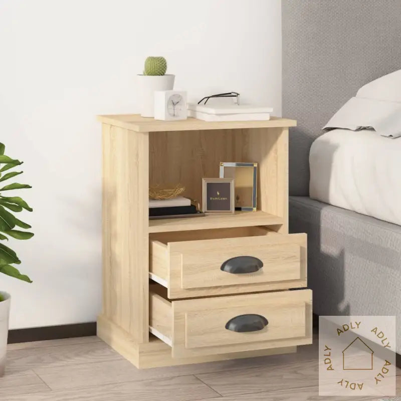 Nattbord 2 Stk Sonoma Eik 43X36X60 Cm