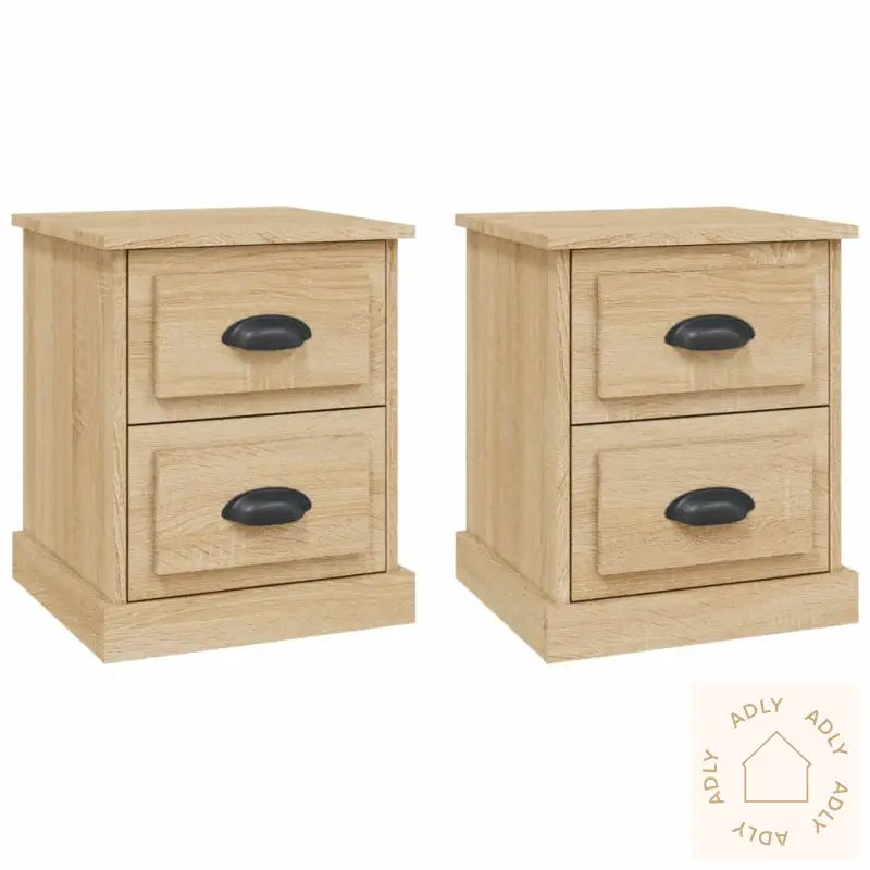 Nattbord 2 Stk Sonoma Eik 39X39X47,5 Cm Konstruert Tre
