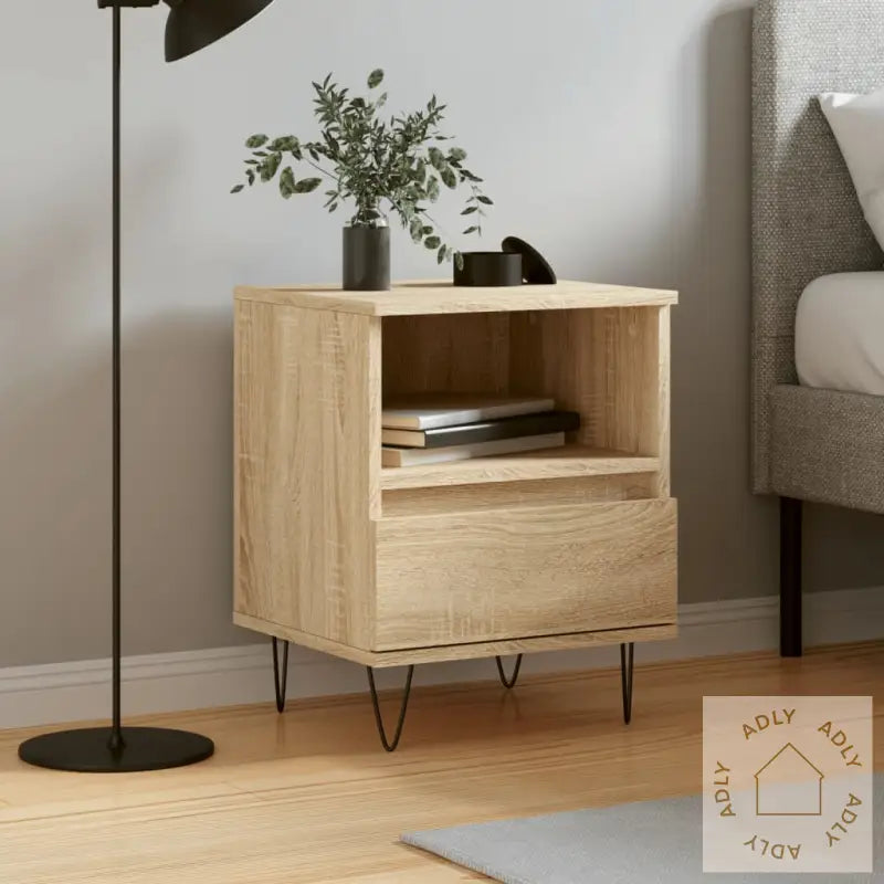 Nattbord 2 Stk Sonoma Eik 40X35X50 Cm Konstruert Tre
