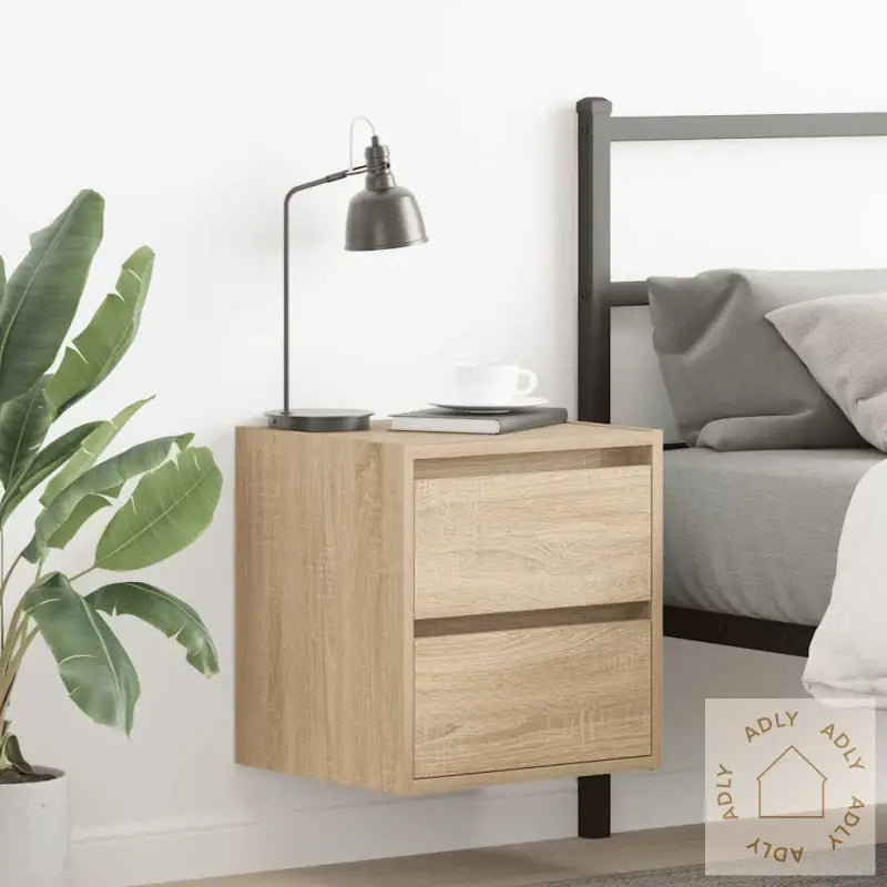 Veggmontert Nattbord Sonoma Eik 38X34X40 Cm