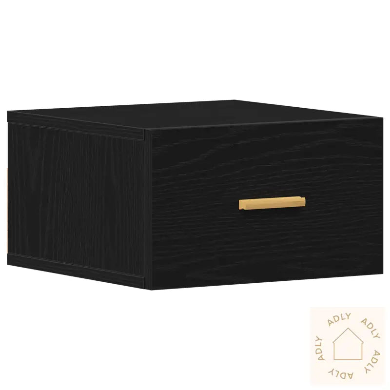 Vegghengt Nattbord Svart Eik 35X35X20 Cm