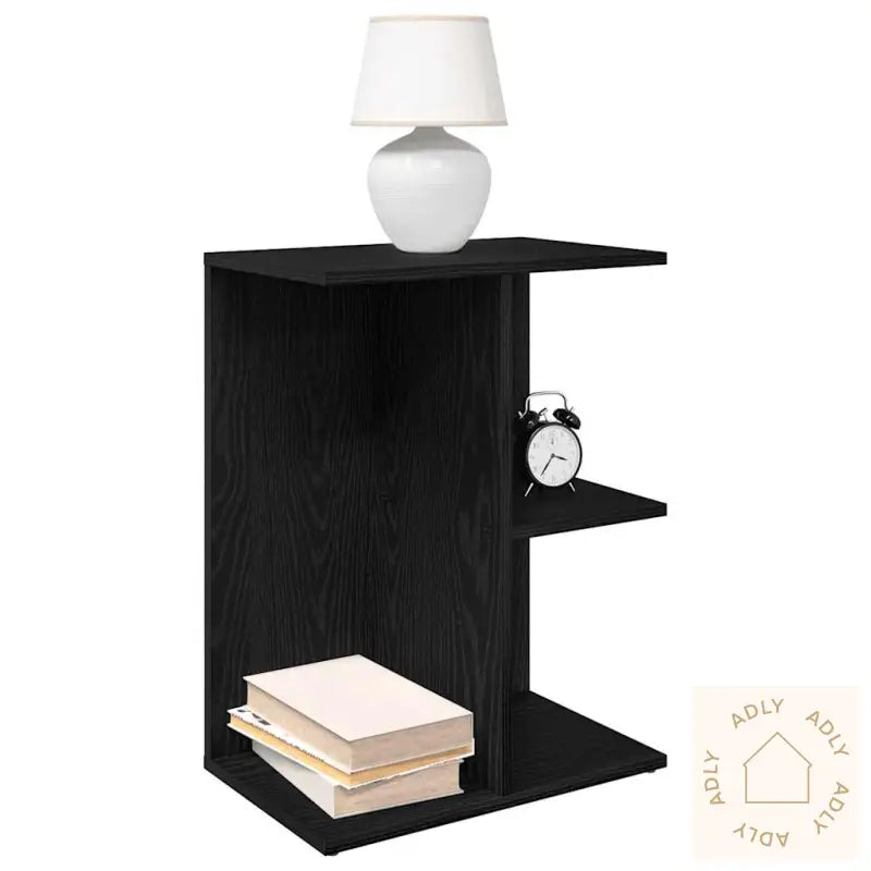 Nattbord 2 Stk Svart Eik 46,5X29X61 Cm Konstruert Tre
