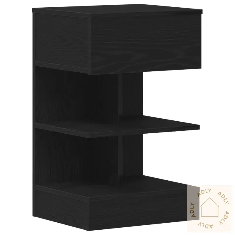 Nattbord Svart Eik 40X35X65 Cm Konstruert Tre