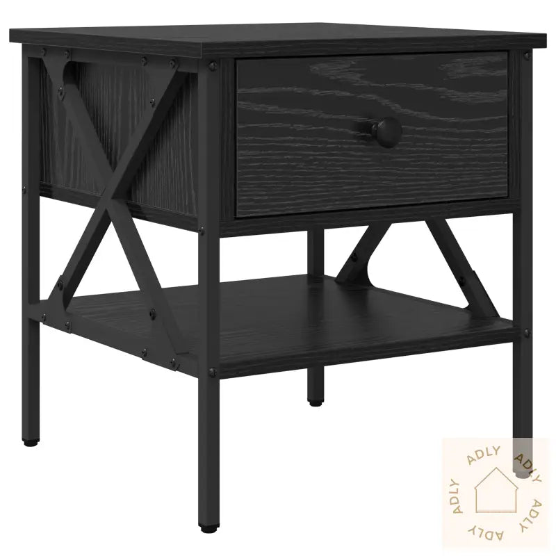 Nattbord Svart Eik 40X42X45 Cm Konstruert Tre