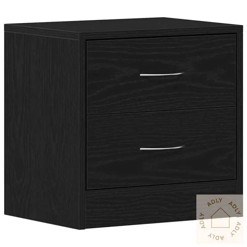 Nattbord Svart Eik 40X30X40 Cm Konstruert Tre