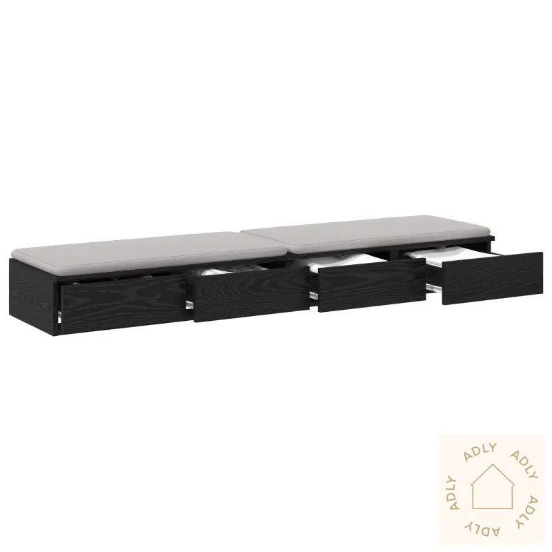 Sengekurver Svart 135X36,5X16,5 Cm Laget Av Tre