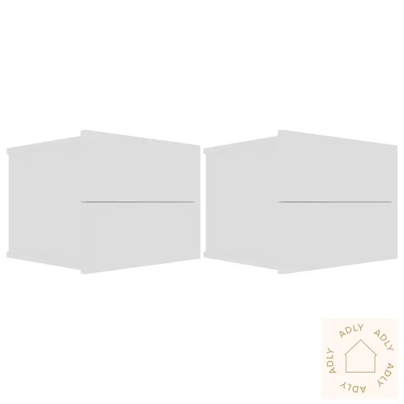 Nattbord 2 Stk Hvit 40X30X30 Cm Konstruert Tre