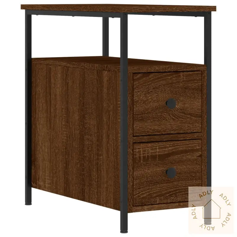 Nattbord Brun Eik 30X60X60 Cm Konstruert Tre