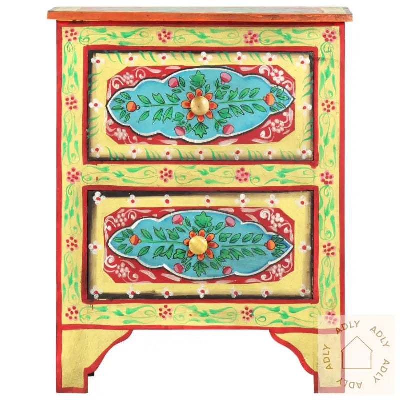 Håndmalt Nattbord 40X30X50 Cm Heltre Mango