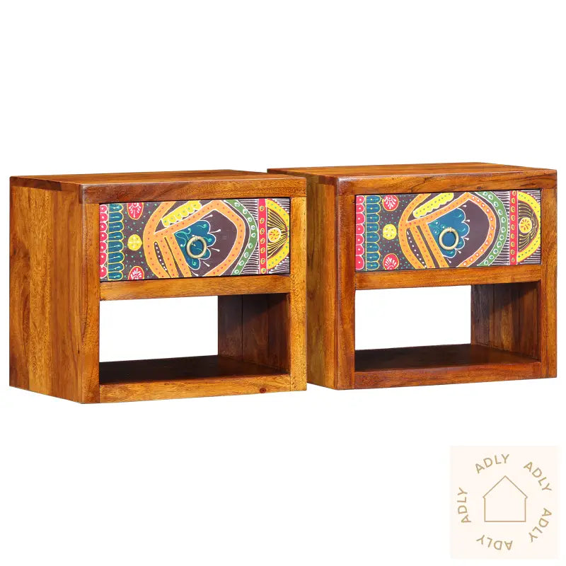 Nattbord 2 Stk 40X35X35 Cm Massivt Tre Akasie