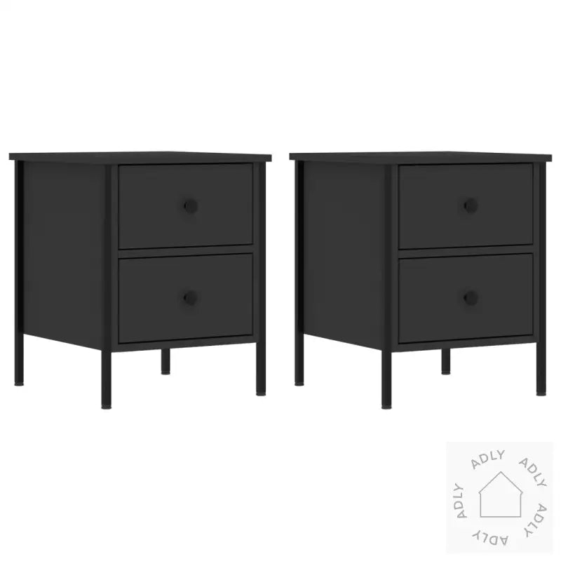 Nattbord 2 Stk Svart 40X42X50 Cm Konstruert Tre