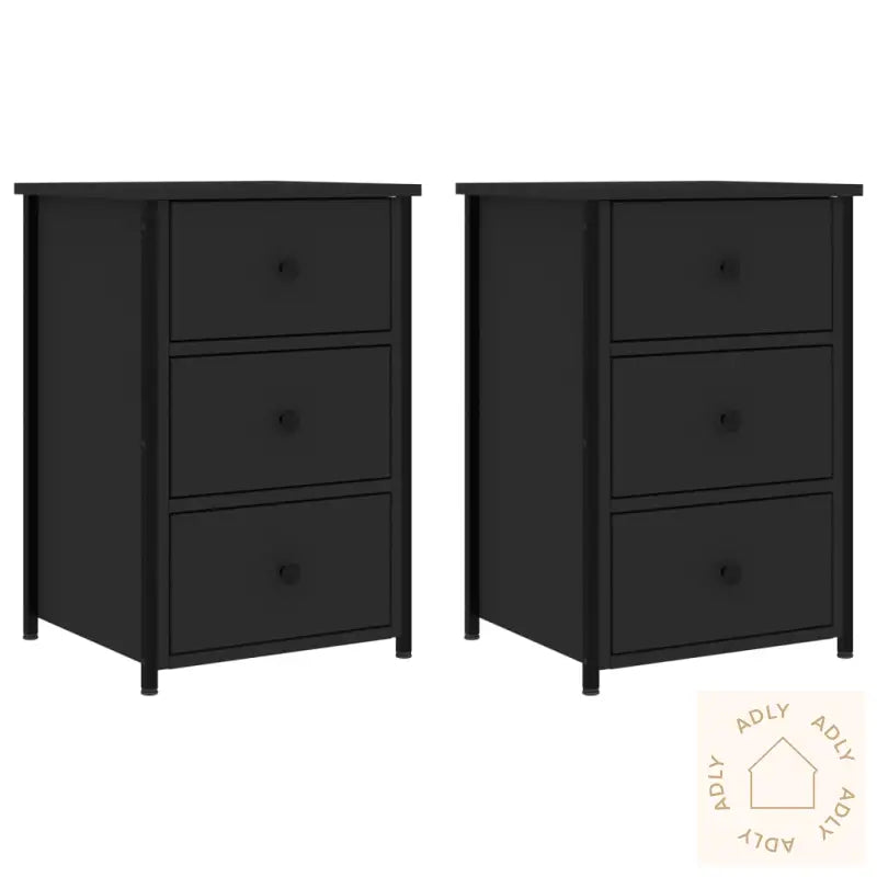 Nattbord 2 Stk Svart 40X36X60 Cm Konstruert Tre