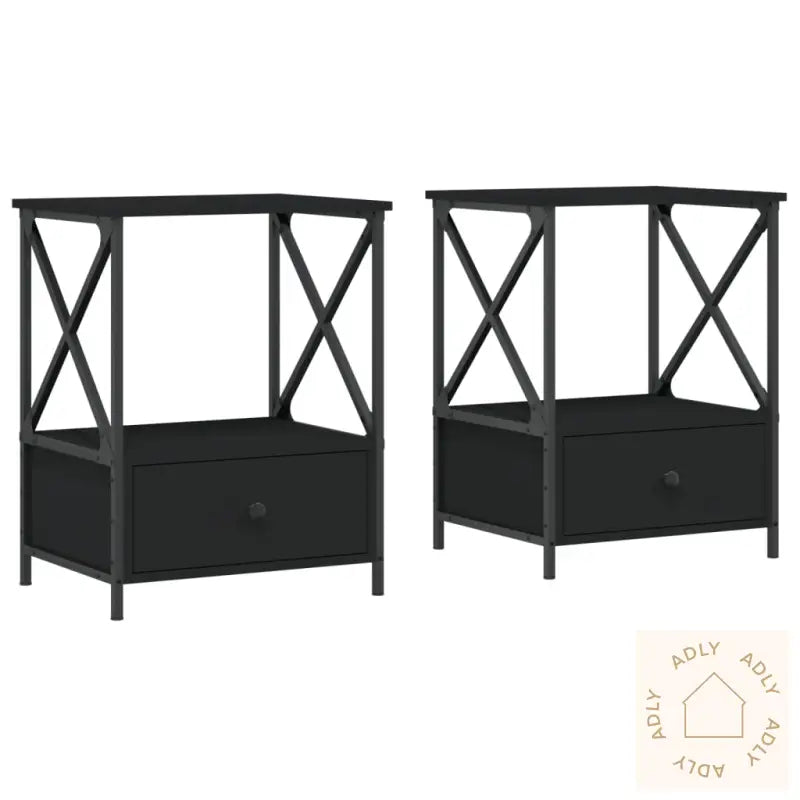 Nattbord 2 Stk Svart 50X41X65 Cm Konstruert Tre