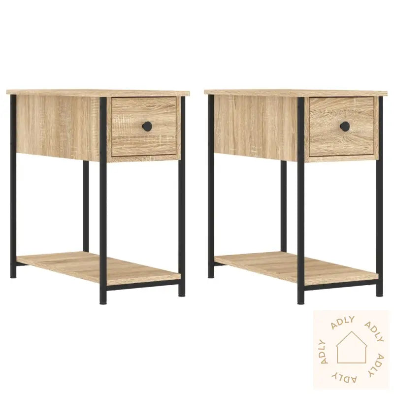 Nattbord 2 Stk Sonoma Eik 30X60X60 Cm Konstruert Tre