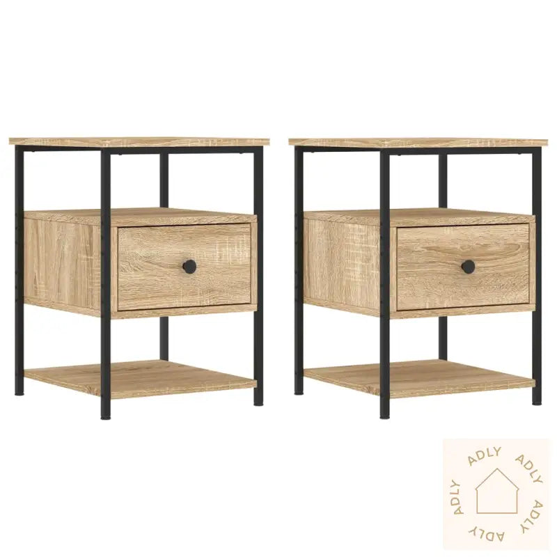 Nattbord 2 Stk Sonoma Eik 40X42X56 Cm Konstruert Tre