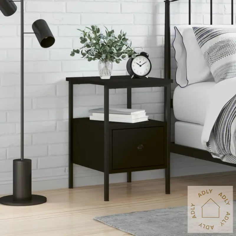 Nattbord Svart 34X36X50 Cm Konstruert Tre