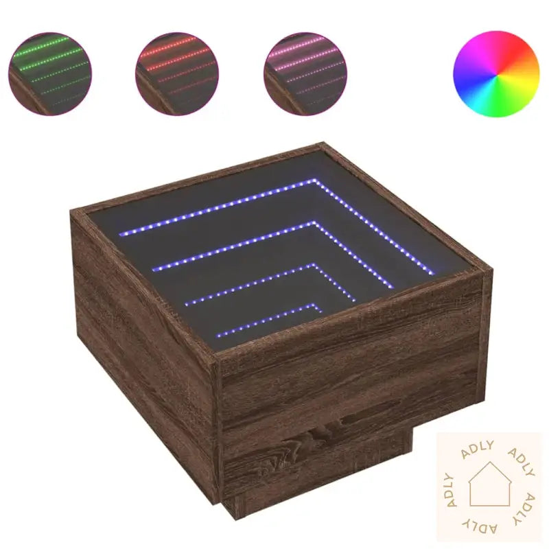 Salongbord Med Infinity Led Brun 40X40X30 Cm
