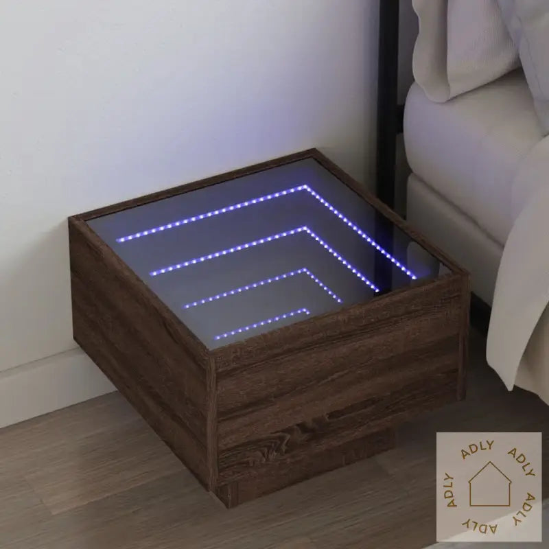 Salongbord Med Infinity Led Brun 40X40X30 Cm