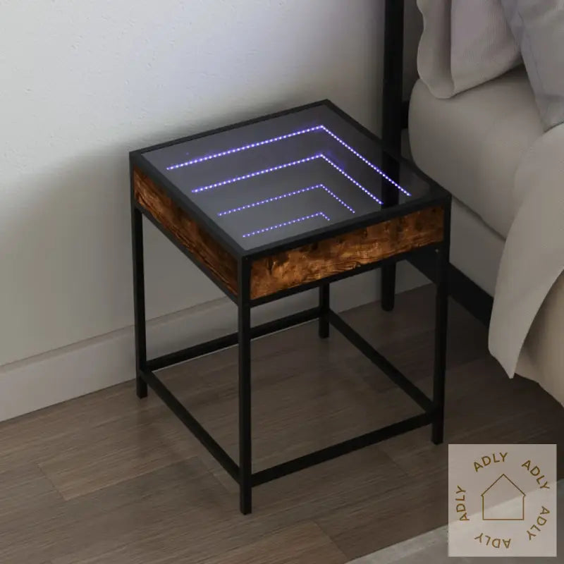 Salongbord Med Infinity Led Røkt Eik 40X40X51 Cm