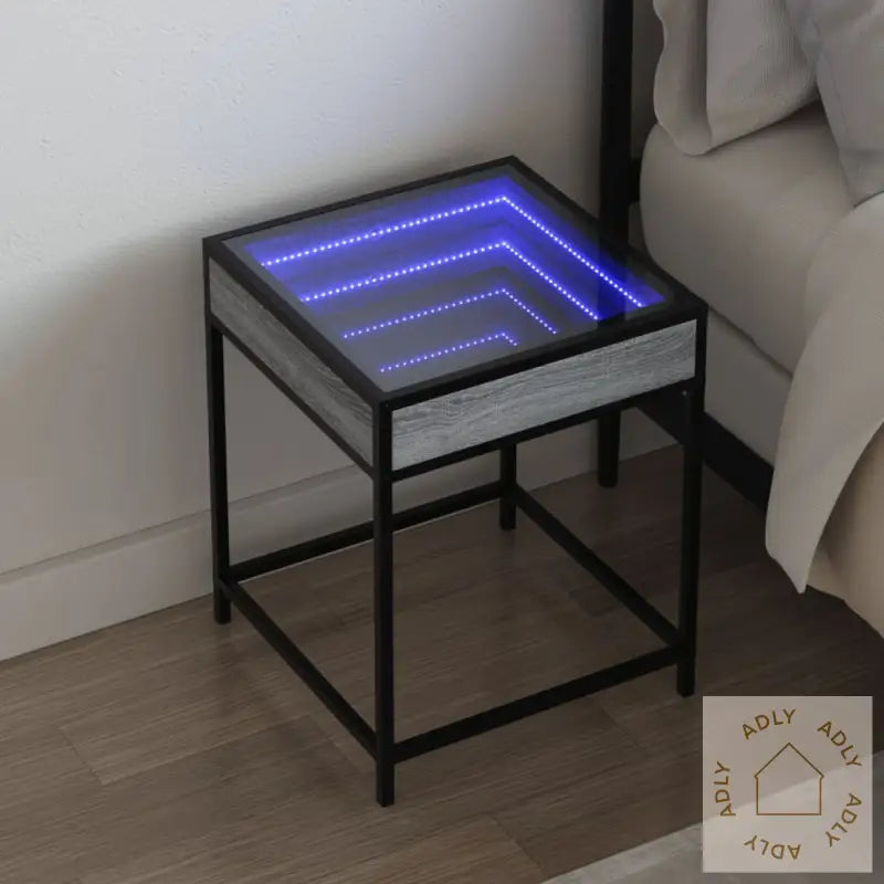 Salongbord Med Infinity Led Grå Sonoma 40X40X51 Cm